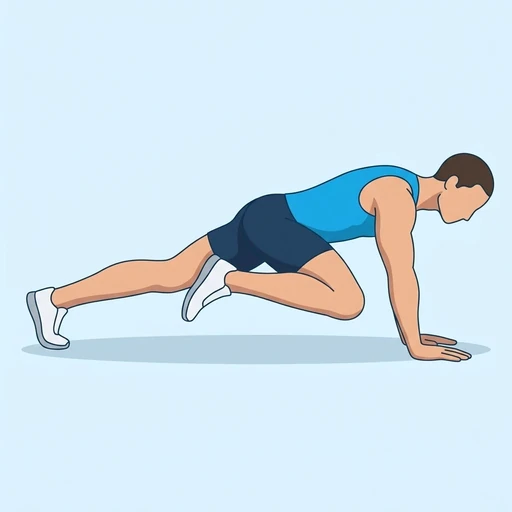 Plank Knee Tuck — peak position, flat illustration