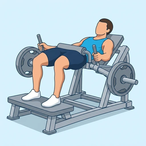 Plate-Loaded Glute Drive — peak position, flat illustration