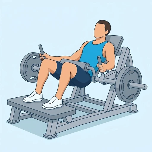 Plate-Loaded Glute Drive — start position, flat illustration