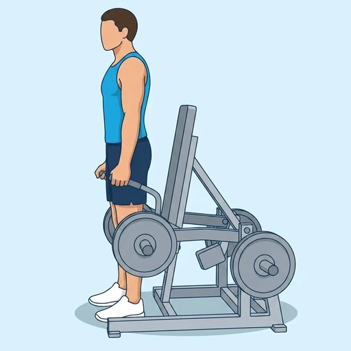 Plate-Loaded Shrug — start position, flat illustration