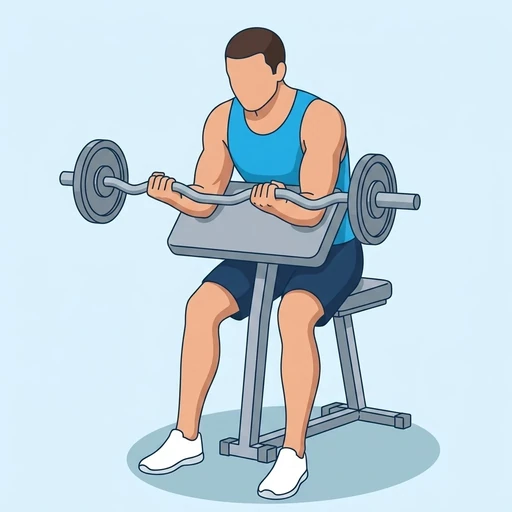 Preacher Curl — peak position, flat illustration