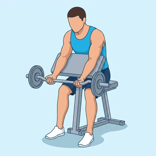Preacher Curl — start position, flat illustration
