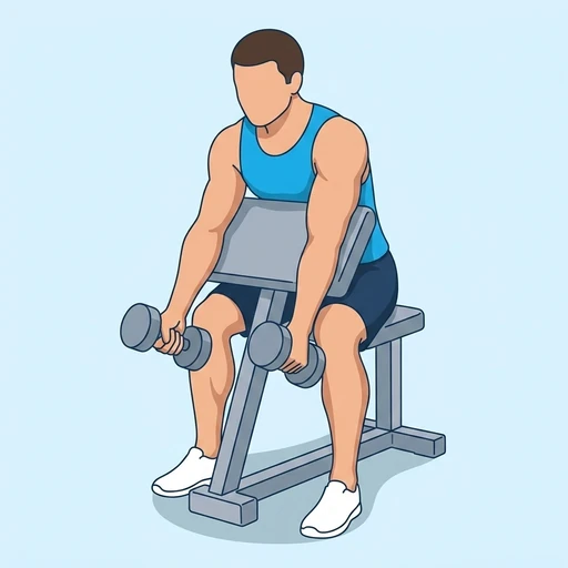 Preacher Hammer Curl — start position, flat illustration