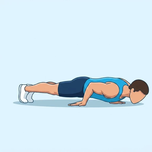 Pseudo Planche Push Ups — peak position, flat illustration