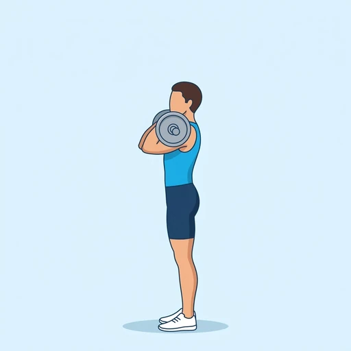 Push Jerk — start position, flat illustration