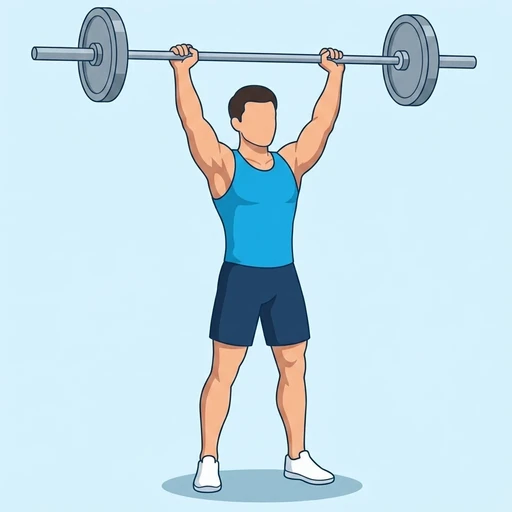 Push Press — peak position, flat illustration