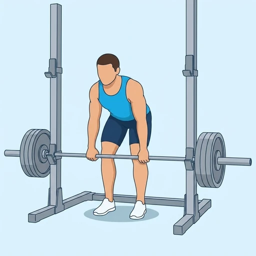 Rack Pull — start position, flat illustration