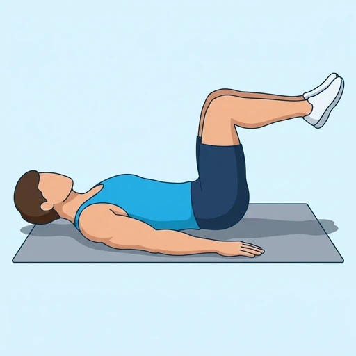 Reverse Crunches — start position, flat illustration