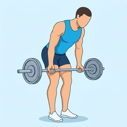 Reverse Grip Bent Over Row — start position, flat illustration