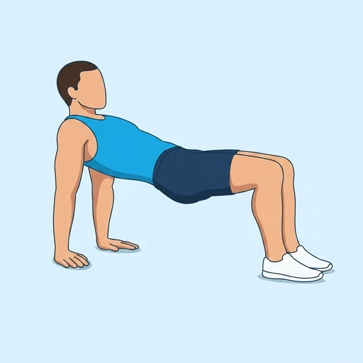 Reverse Tabletop Hip Pulses — start position, flat illustration