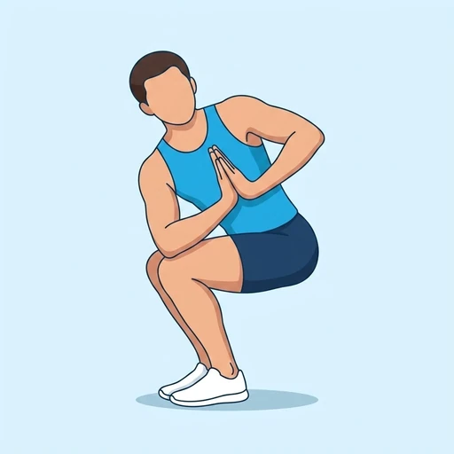 Revolved Chair Pose, flat illustration