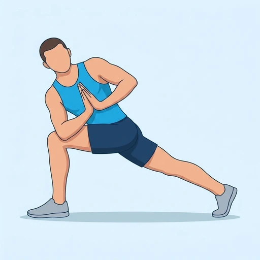 Revolved Crescent Lunge, flat illustration