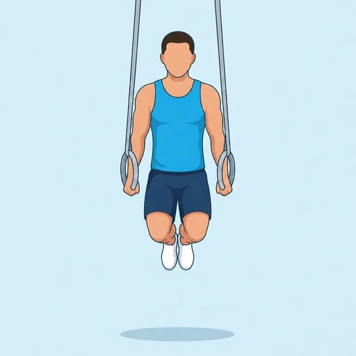 Ring Dips — start position, flat illustration