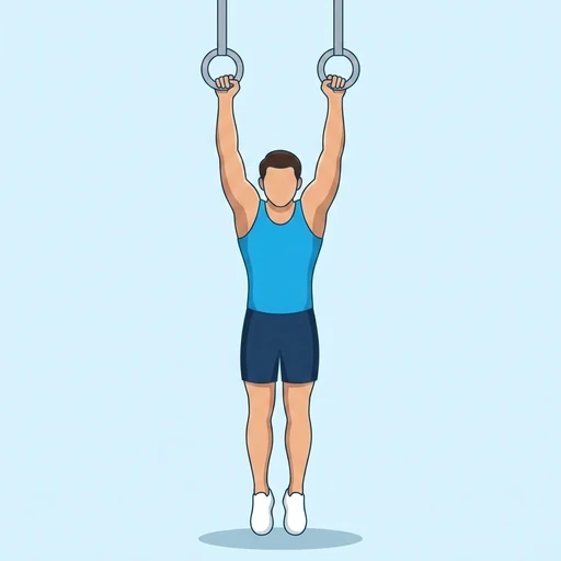 Ring Muscle-Up — start position, flat illustration