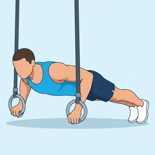 Ring Push-Up — peak position, flat illustration