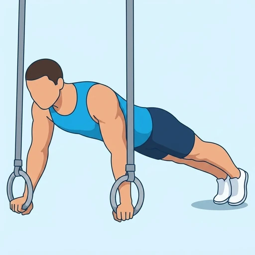 Ring Push-Up — start position, flat illustration