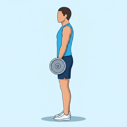 Romanian Deadlift — start position, flat illustration