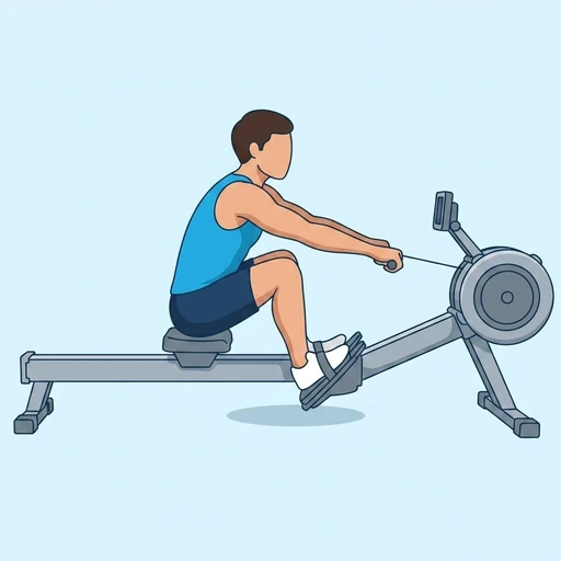 Rowing Machine — start position, flat illustration