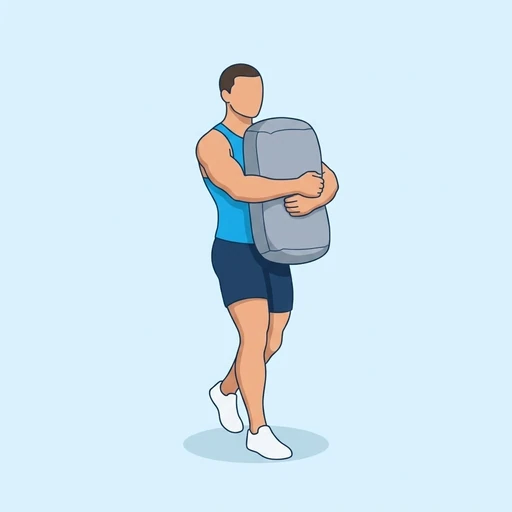 Sandbag Carry, flat illustration