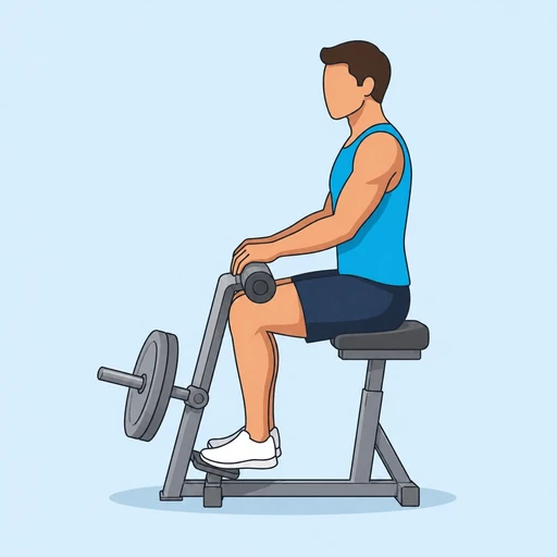 Seated Calf Raise — start position, flat illustration