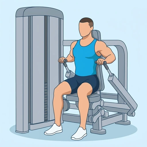 Seated Dip Machine — start position, flat illustration