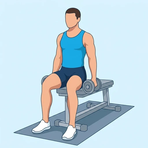 Seated Dumbbell Lateral Raise — start position, flat illustration