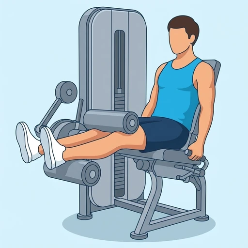 Seated Leg Curl — start position, flat illustration