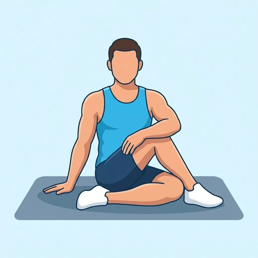 Seated Spinal Twist, flat illustration