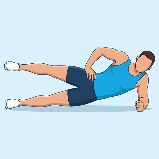 Side-Lying Hip Abduction Hold, flat illustration