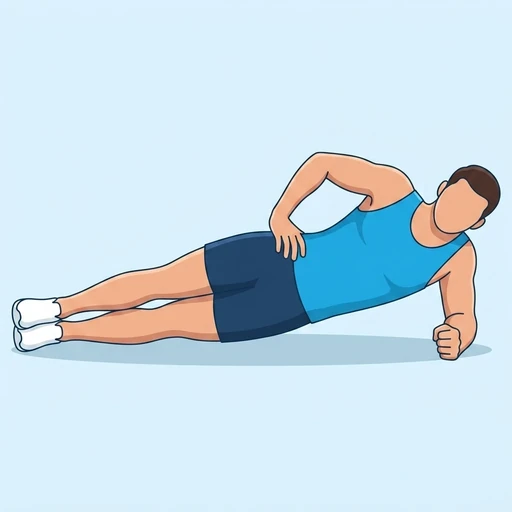 Side-Lying Hip Abduction — start position, flat illustration