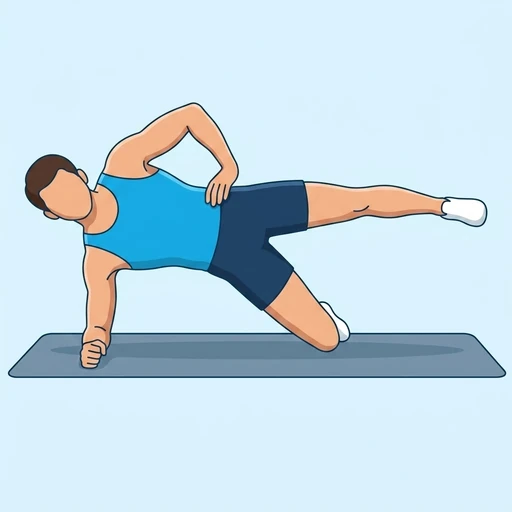 Side Plank with Leg Lift — peak position, flat illustration