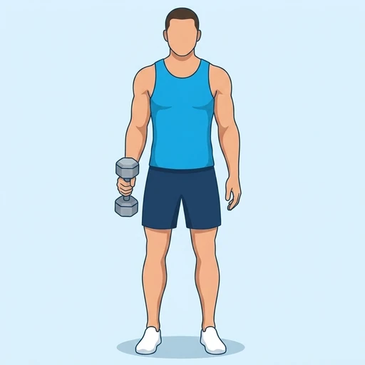Single-Arm Hammer Curl — start position, flat illustration