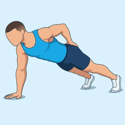 Single-Arm Plank, flat illustration