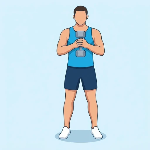 Single Dumbbell Svend Press — start position, flat illustration