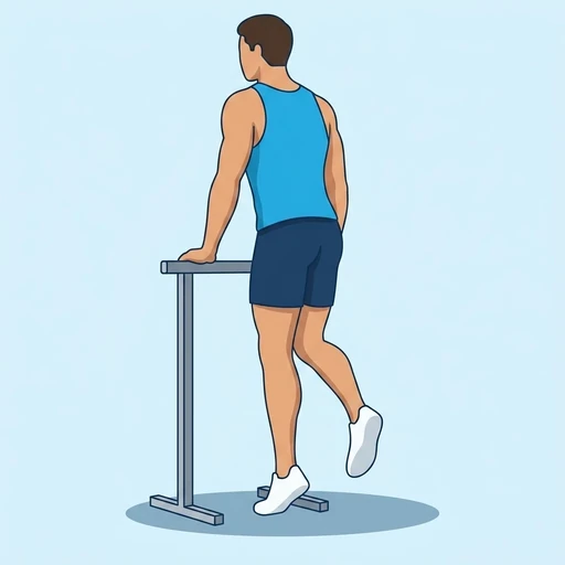 Single Leg Calf Raise — peak position, flat illustration