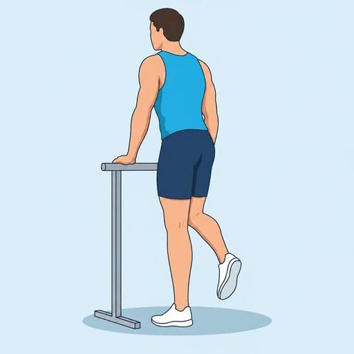 Single Leg Calf Raise — start position, flat illustration