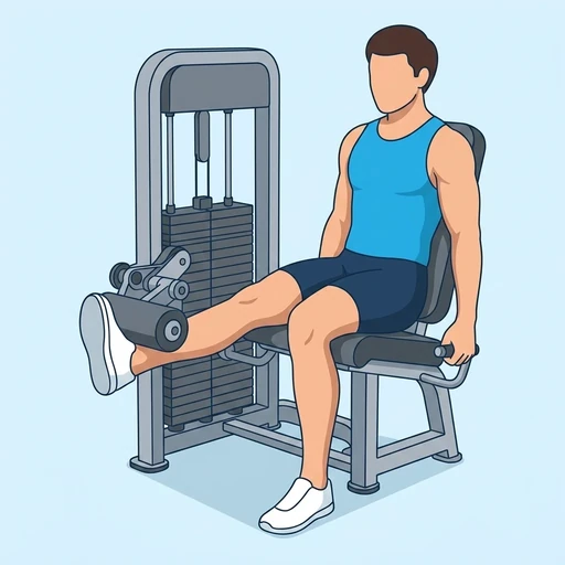 Single Leg Extension — peak position, flat illustration