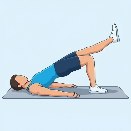 Single-Leg Glute Bridge Hold, flat illustration