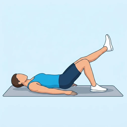 Single Leg Glute Bridge — start position, flat illustration