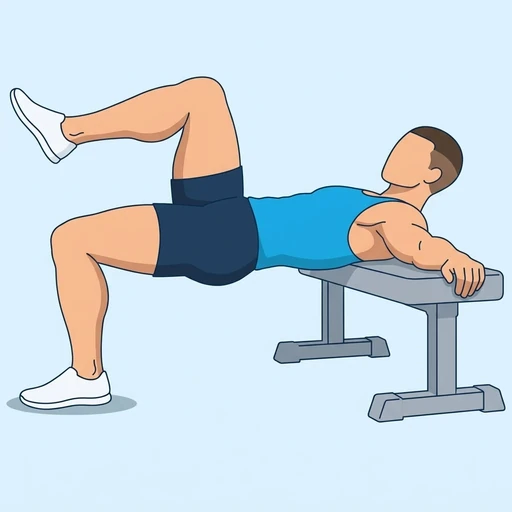 Single-Leg Hip Thrust Hold, flat illustration