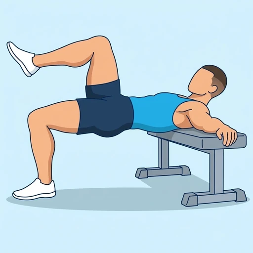 Single-Leg Hip Thrust — peak position, flat illustration