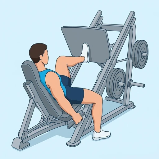 Single Leg Press — start position, flat illustration