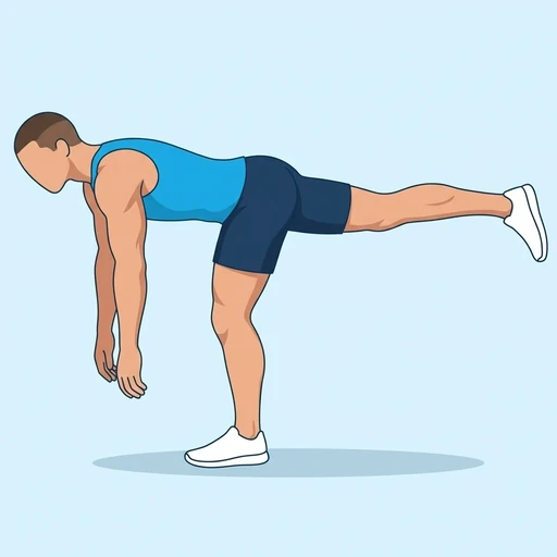 Single Leg RDL Hold, flat illustration
