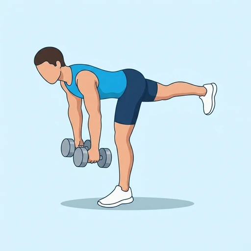 Single Leg Romanian Deadlift — start position, flat illustration