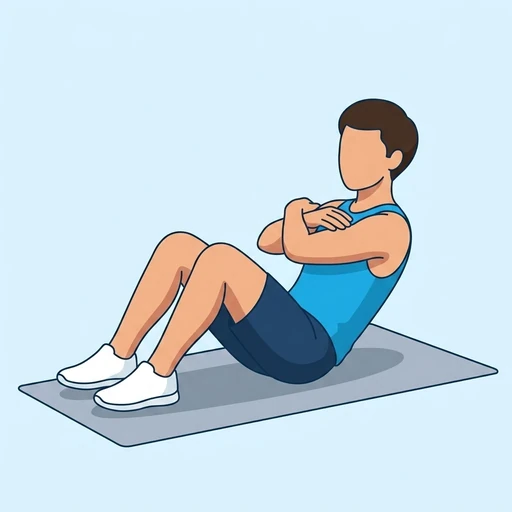 Sit-Ups — peak position, flat illustration