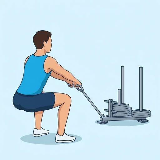 Sled Row — start position, flat illustration