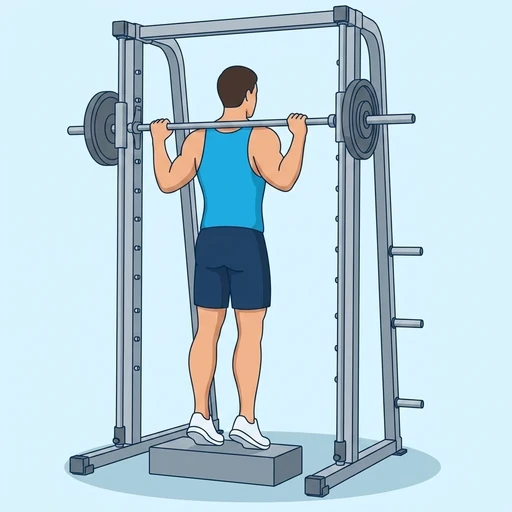 Smith Machine Calf Raise — start position, flat illustration