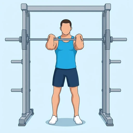 Smith Machine Front Squat — start position, flat illustration