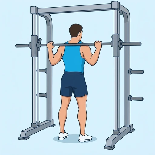 Smith Machine Good Morning — start position, flat illustration