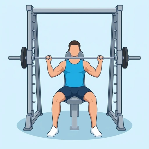 Smith Machine Incline Bench Press — start position, flat illustration